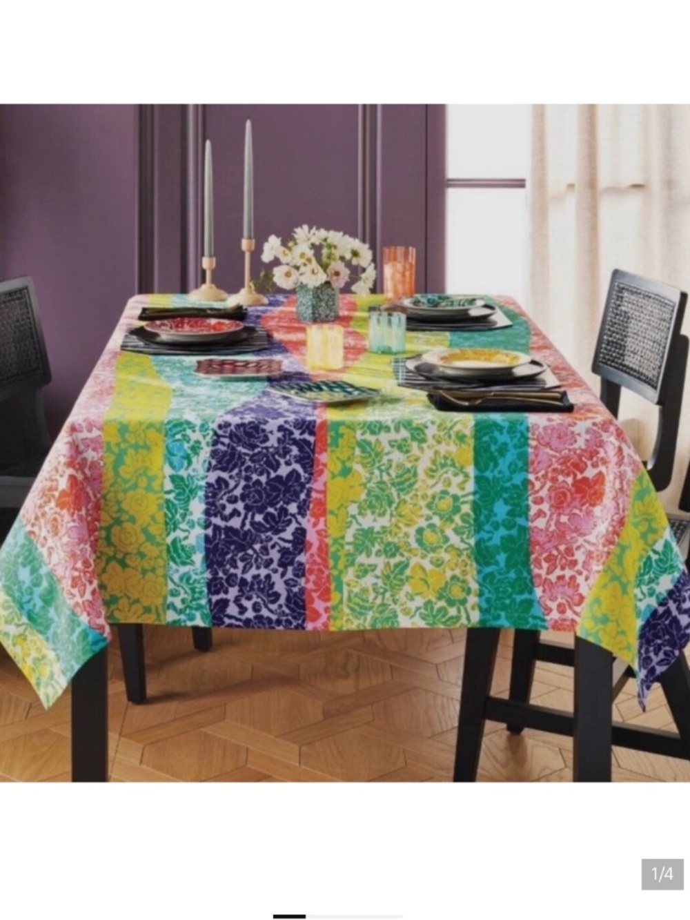 DVF for Target 60” x 84” Floral Toile Rectangle Tablecloth NEW